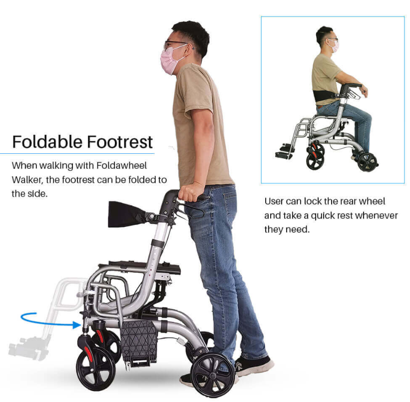 折り畳み歩行器  Foldawheel Walker