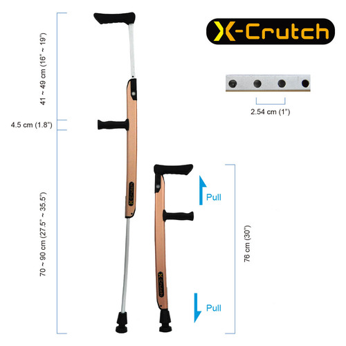 X-Crutch　(エックスクラッチ)　伸縮式松葉杖